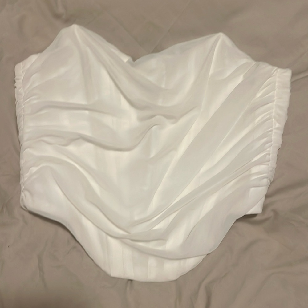 Corset chiffon crop tube top